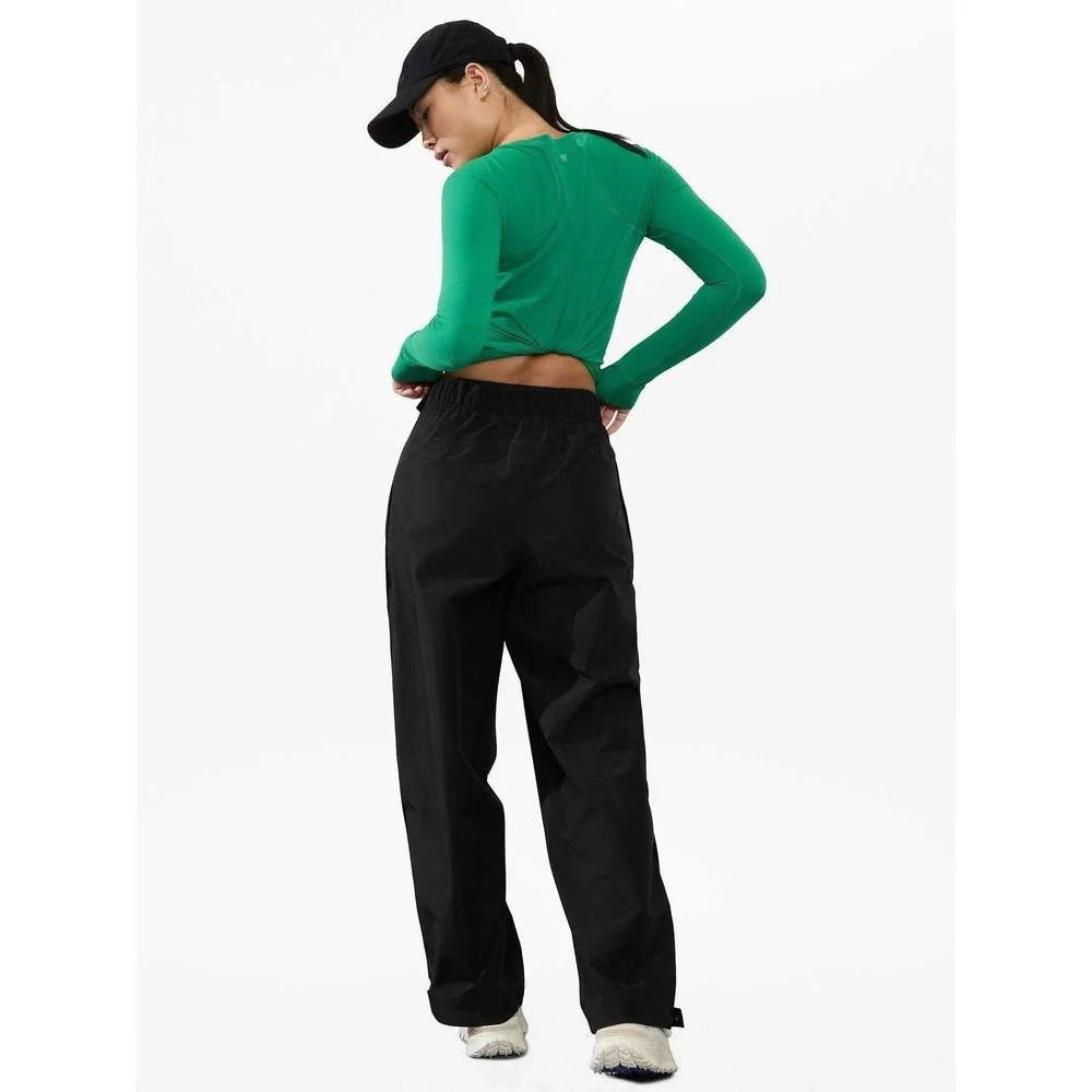 Athleta Rainout Traverse Pant Womens Size M Black Waterproof Wide Leg Sporty NWT - Picture 3 of 9